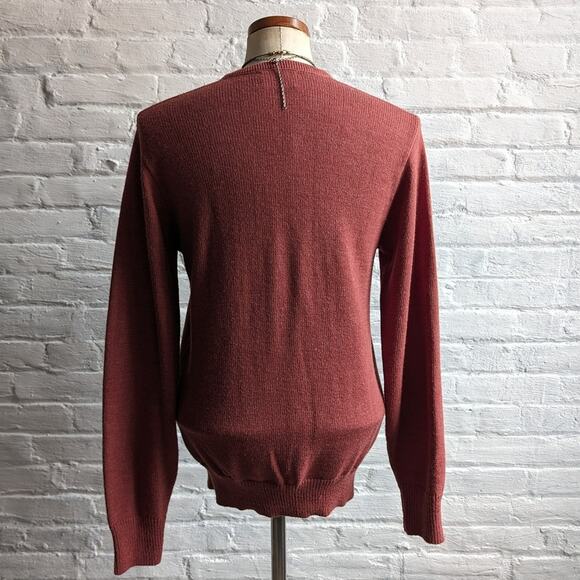 Vintage Minimalist Neutral Knit Grandpa Sweater Chunky Knit Earthy Boho Chic Top - Picture 5 of 8